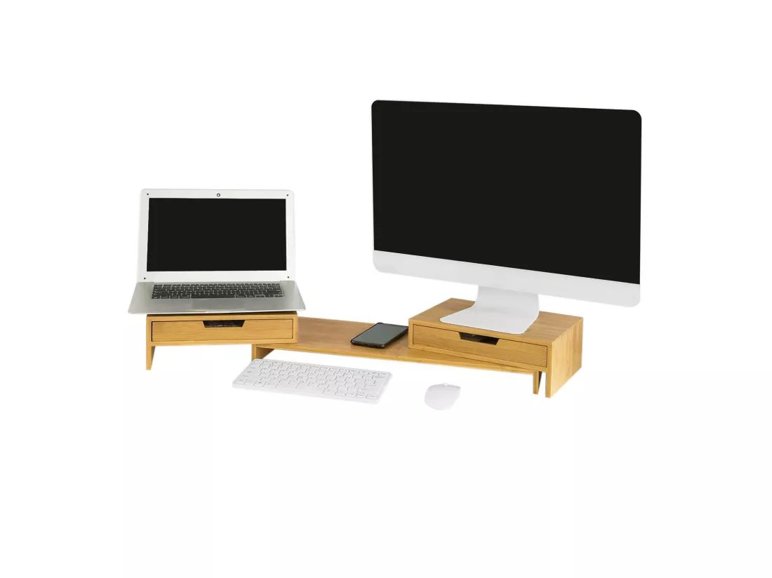 Support Ordinateur Portable ou écran TV Réhausseur d'écran en Bambou, BBF04-N