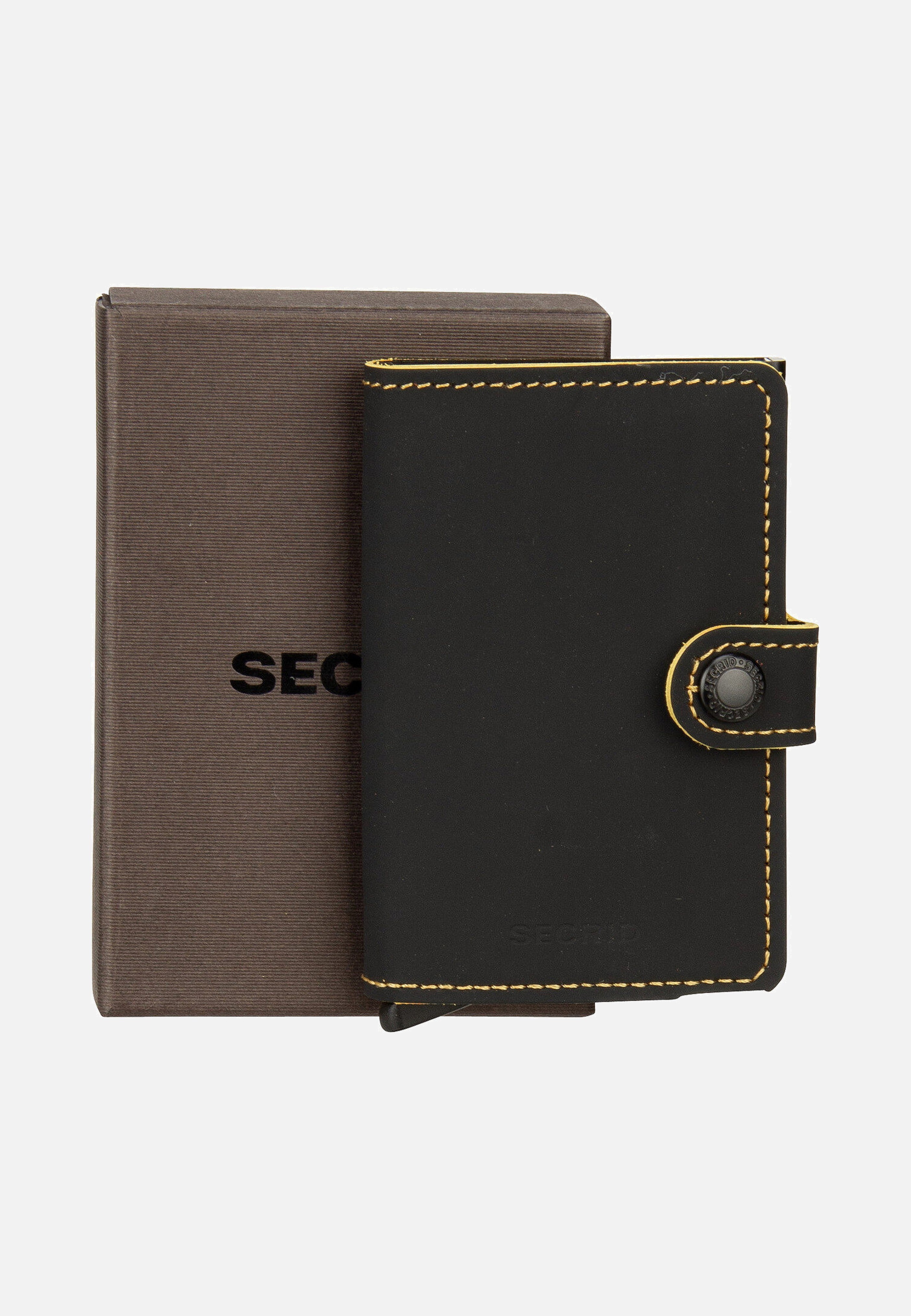 Miniwallet Matte Black-Ochre - Portemonnaie