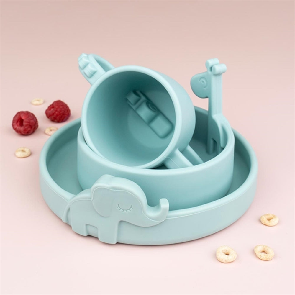 Done by Deer Peekaboo Plate Elphee Blue - DonebyDeer | Luksusbaby