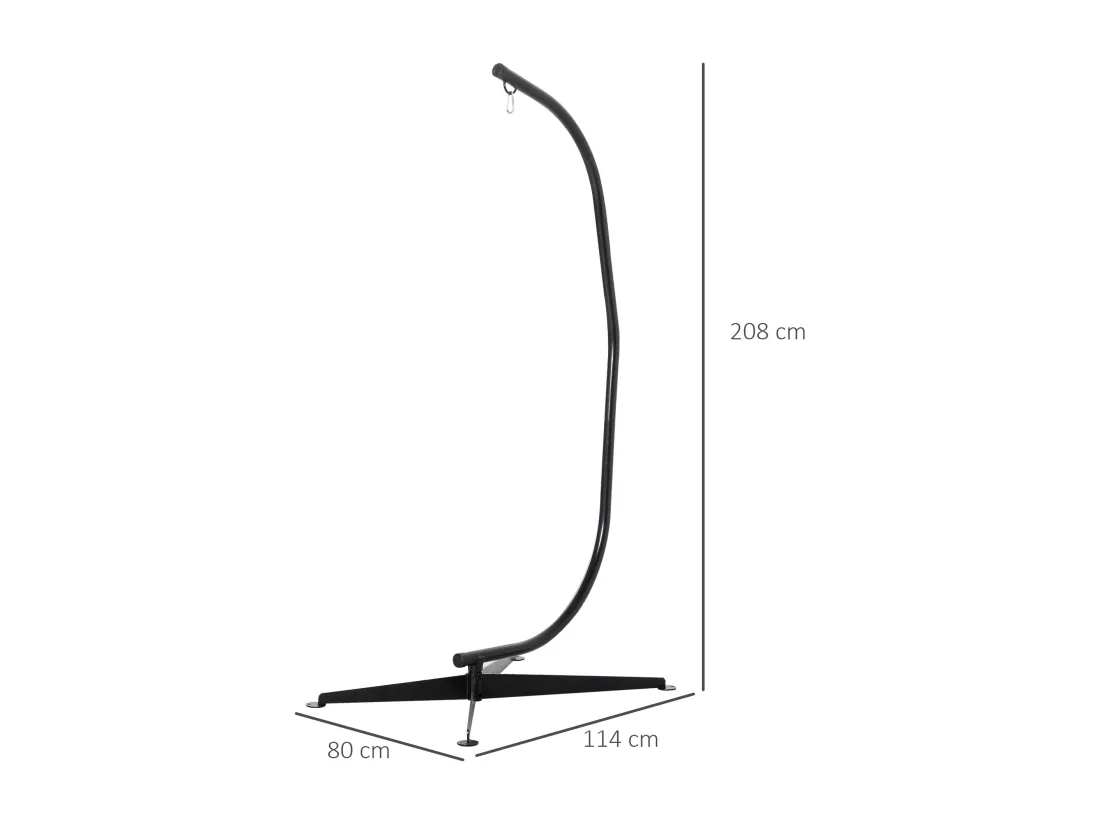 Support pour fauteuil suspendu - pied fauteuil suspendu - max. 120 Kg - métal noir
