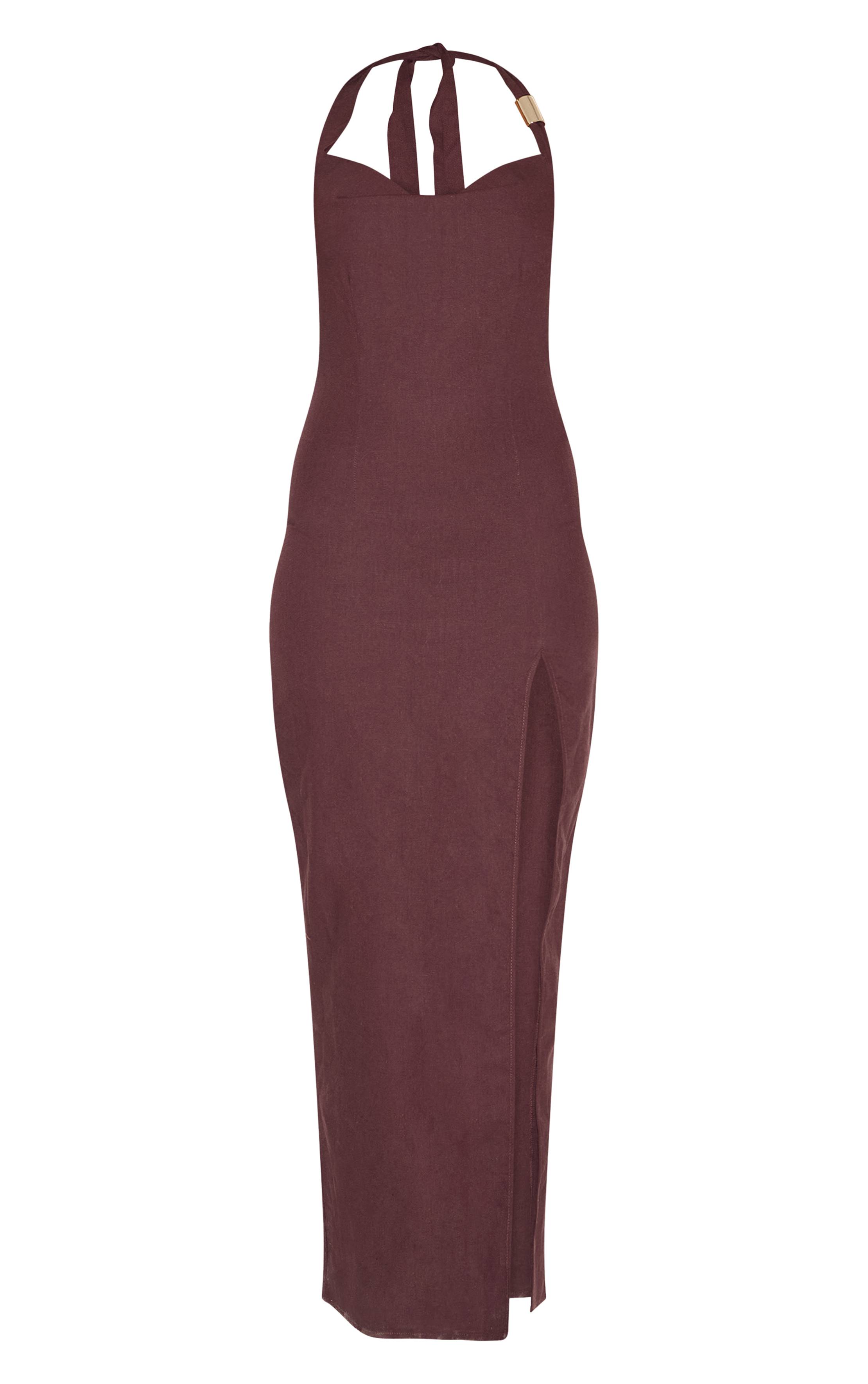 Robe Longue Tissée À Col Licou