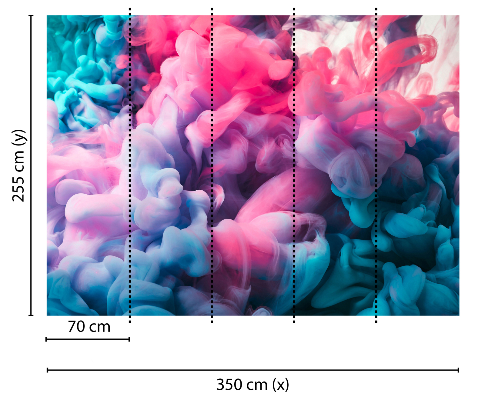 Fototapete DESIGNWALLS - rosa-blau - Modern Art - 2,55 Meter