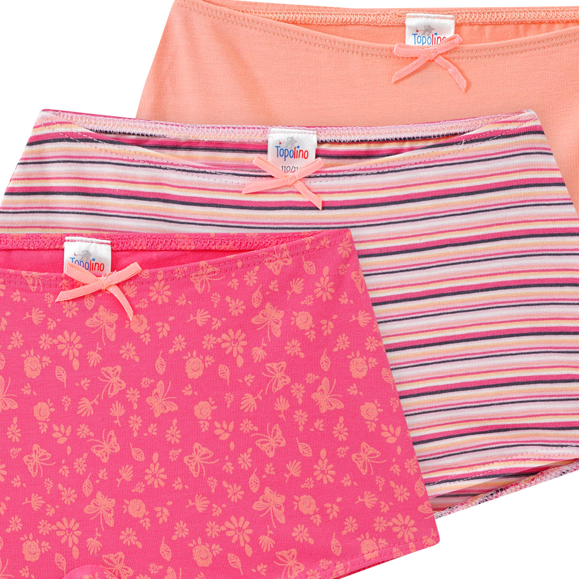 Topolino 3 Mädchen Pantys mit Bio-Baumwolle pink / apricot / rosa