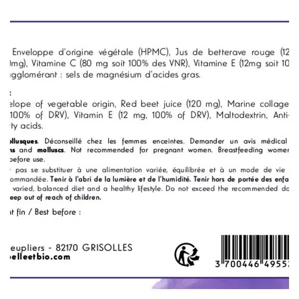 Ácido Hialurônico Orgânico Belle & Bio - 90 cápsulas