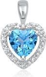 14 karaat hanger 1 Topaas Diamant 0.053 ct.