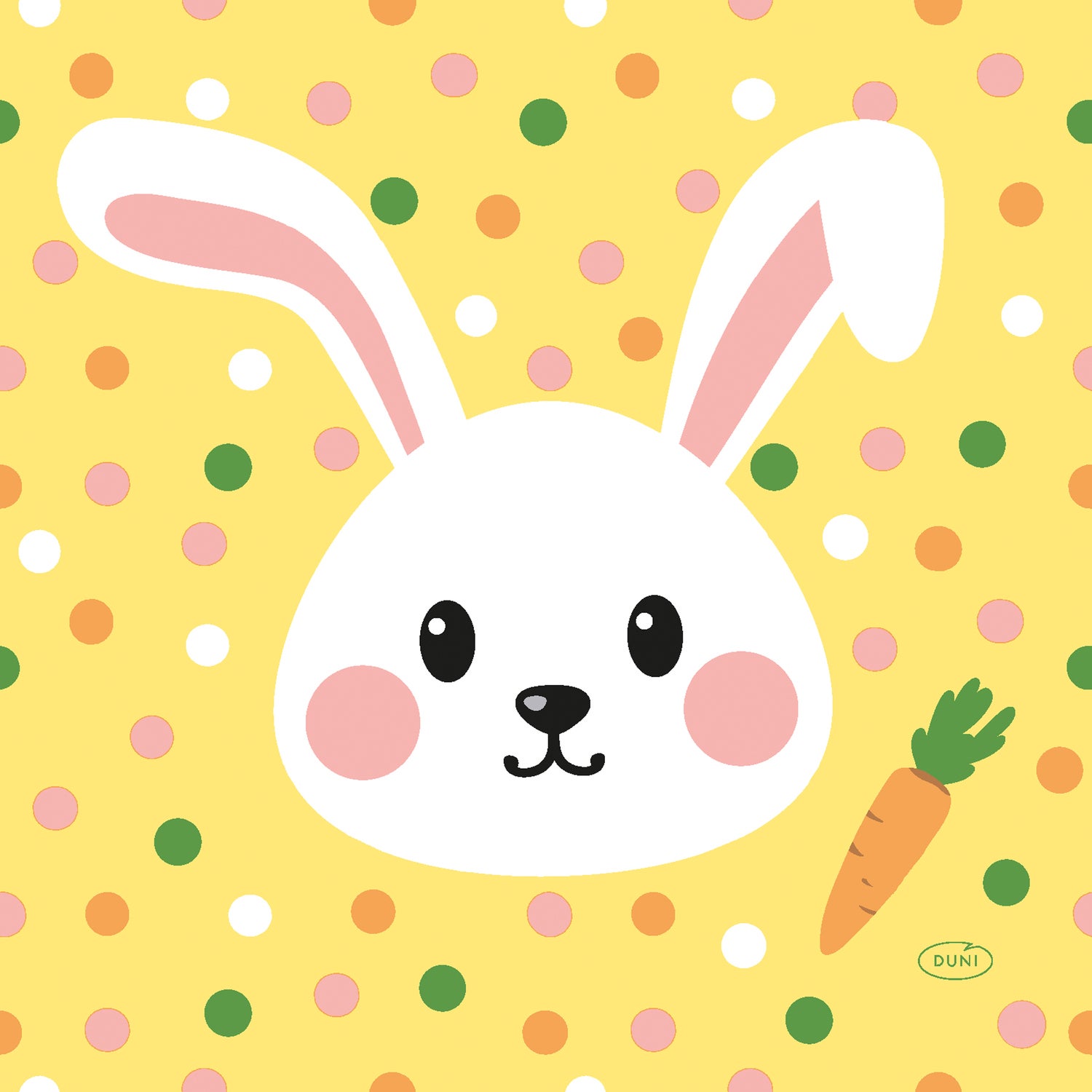 Duni paasservetten Hoppy Easter geel 33 x 33 cm 20 stuks