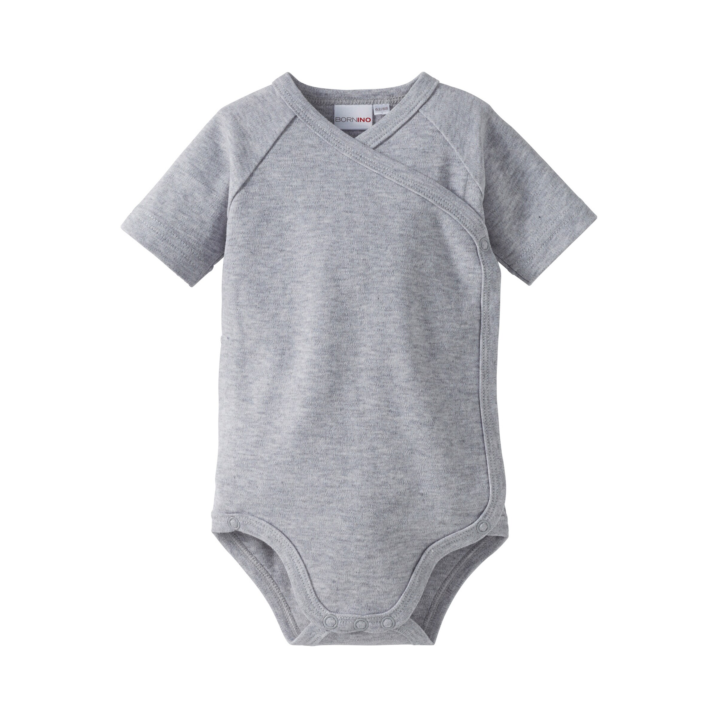 Bornino - Lieblinge 3er-Pack Wickelbodys kurzarm grau