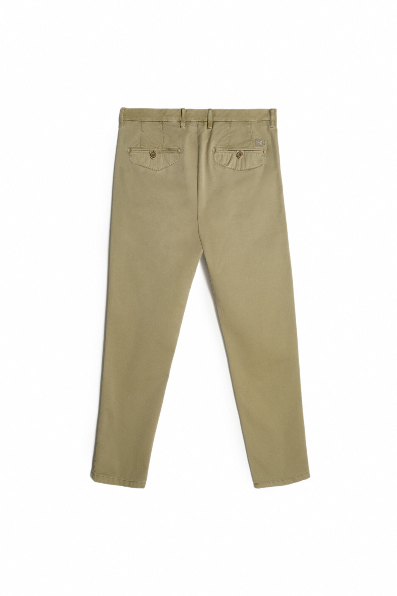 Calças chinesas slim com cintura elástica - cáqui