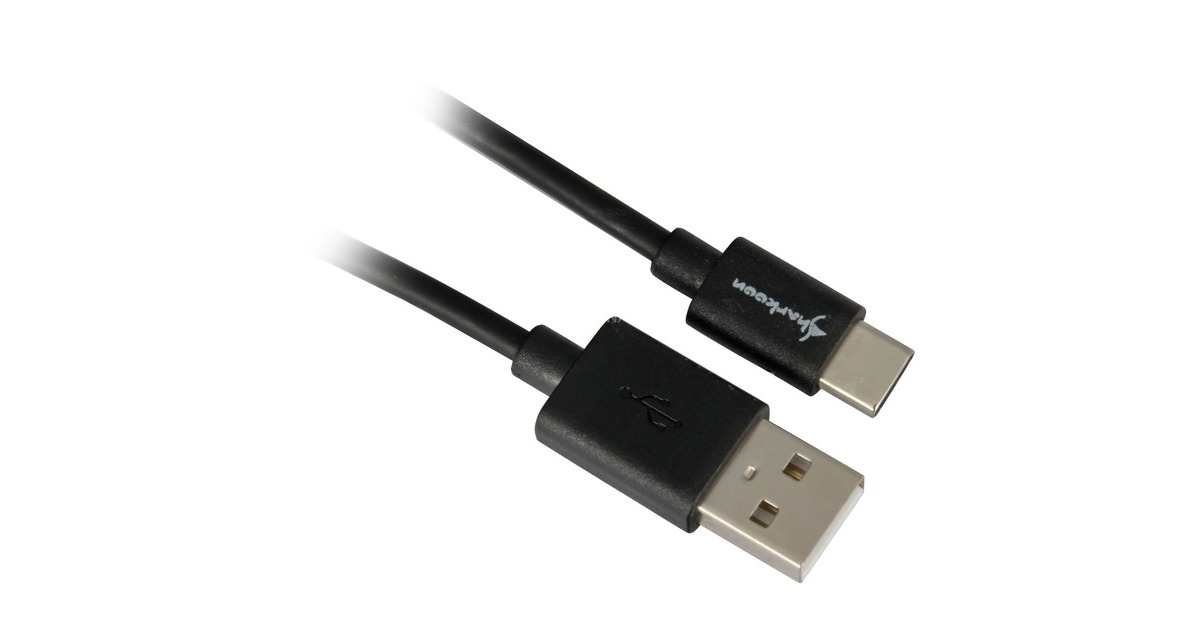 SharkoonUSB-A 2.0 - USB-C kabel  (Zwart, 1,5 meter)