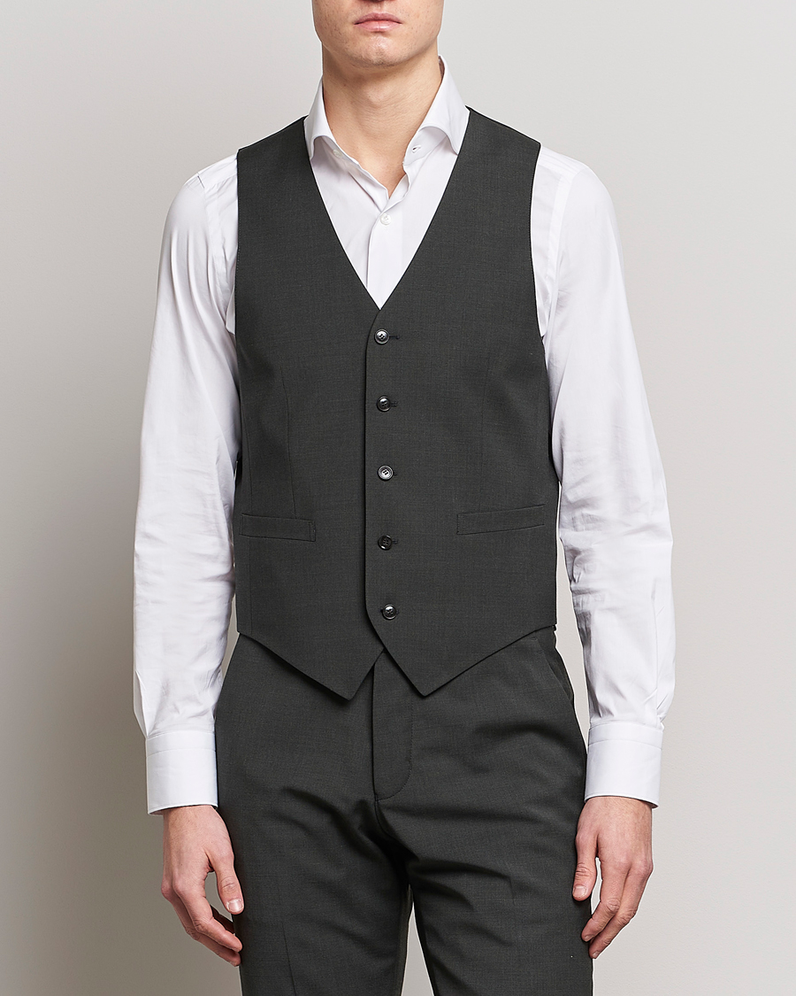 Tiger of Sweden Wayde Wool Travel Waistcoat Olive Extreme