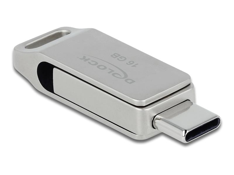 Delock USB-Stick 3.2 Gen 1 USB-C   Typ-A 16 GB Delock USB 3.2 Gen 1 USB-C   Typ-A Speicherstick 16 GB – Metallgehäuse