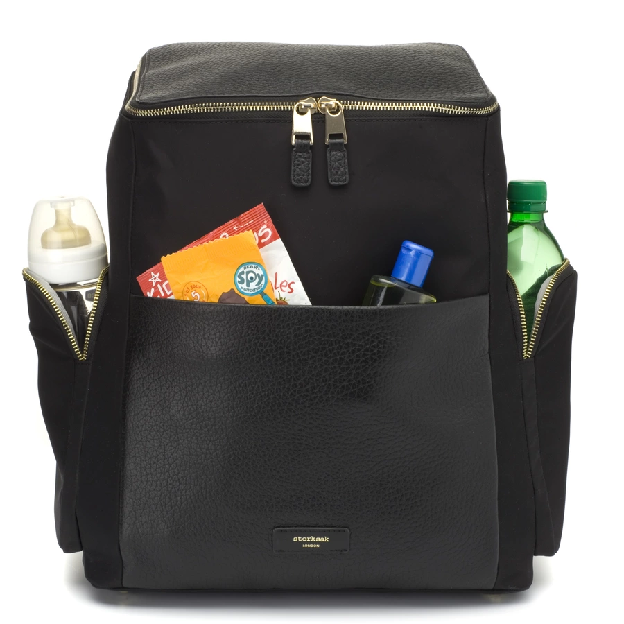 storksak Wickelrucksack Alyssa Black-Gold