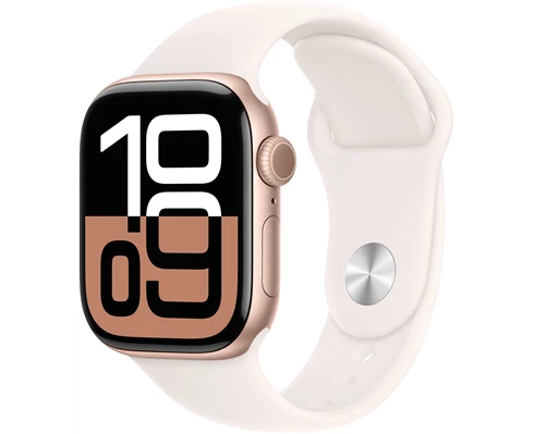 Apple Watch Series 10 GPS 42mm Rose Gold Aluminium Case with Light Blush Sport Band - S/M