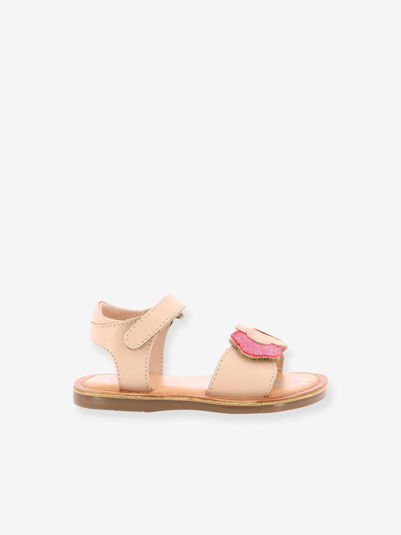 Sandálias infantis KICKERS® Dyastar em couro dourado