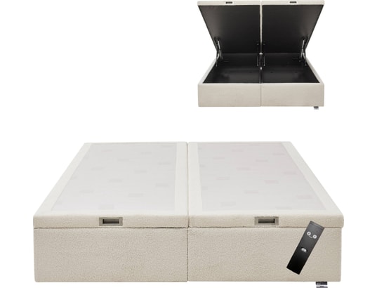 TEMPUR - Sommier 140 x 190 Premium Swift électrique 140x190 bouclé creme D72