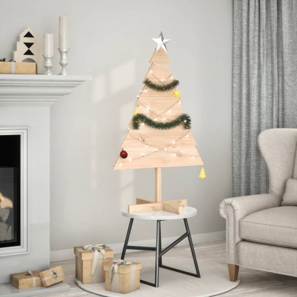 vidaXL Árvore de Natal em Madeira Decorativa 110 cm Madeira Maciça - 3555186859