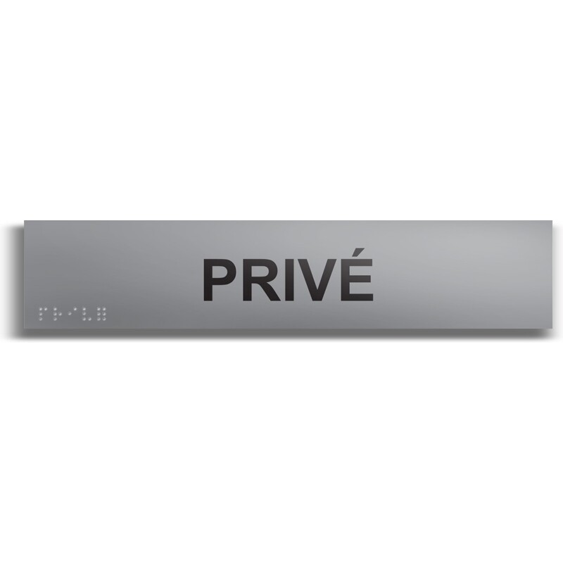 Privé - Plaque de porte en braille et relief - 25 x 5cm