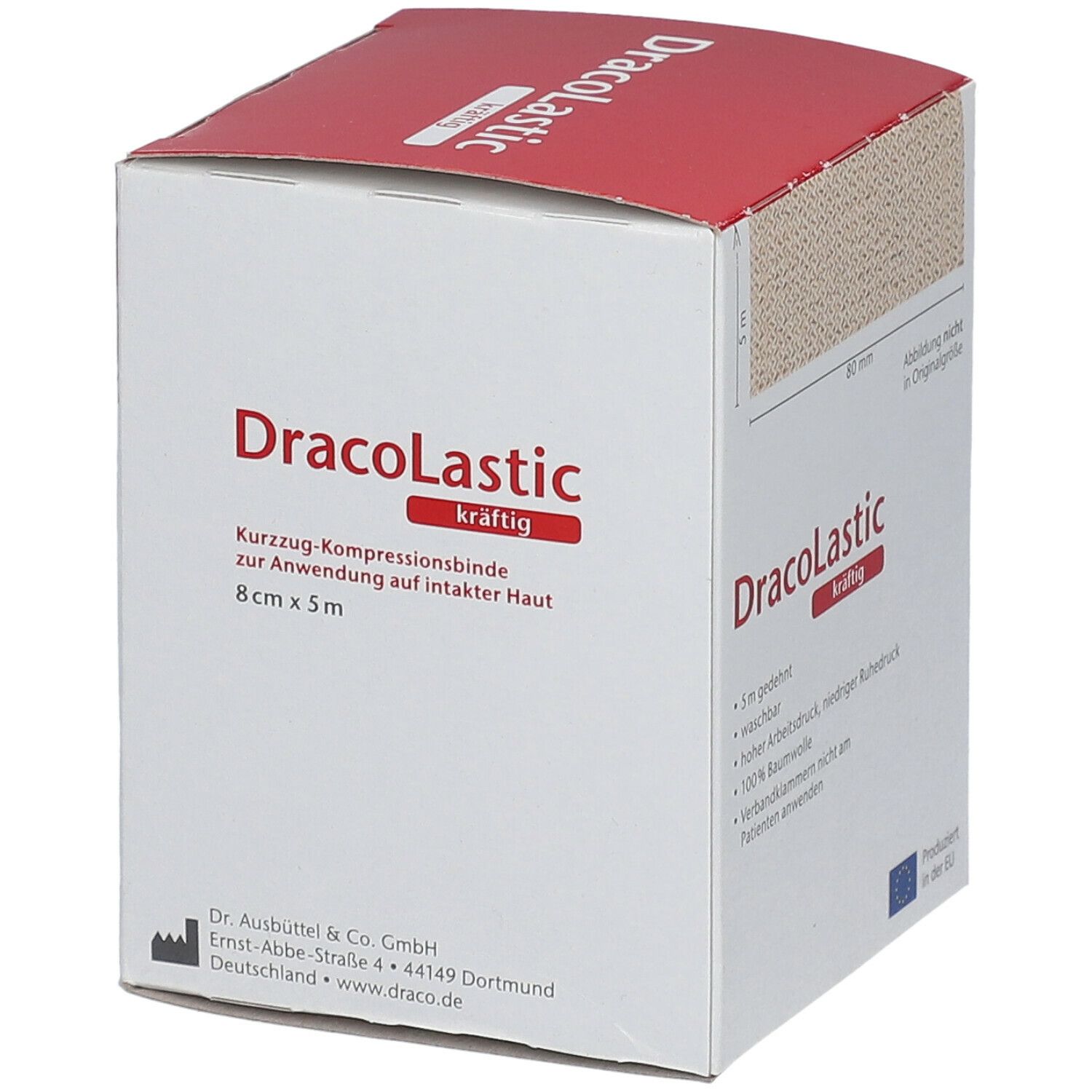 DracoLastic kräftig Kurzzug-Binde 5 m x 8 cm