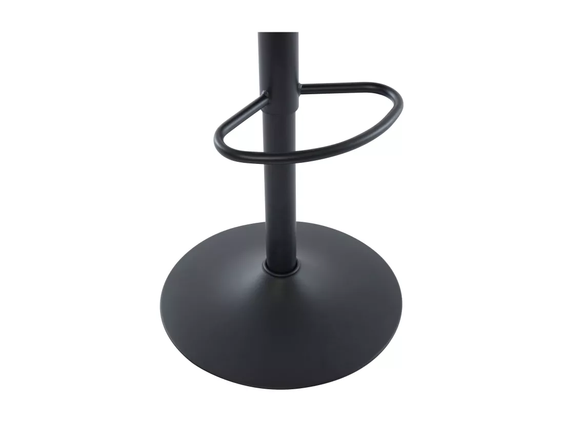 Lot de 2 tabourets de bar en simili et métal - Hauteur réglable - Noir - LAMILIA