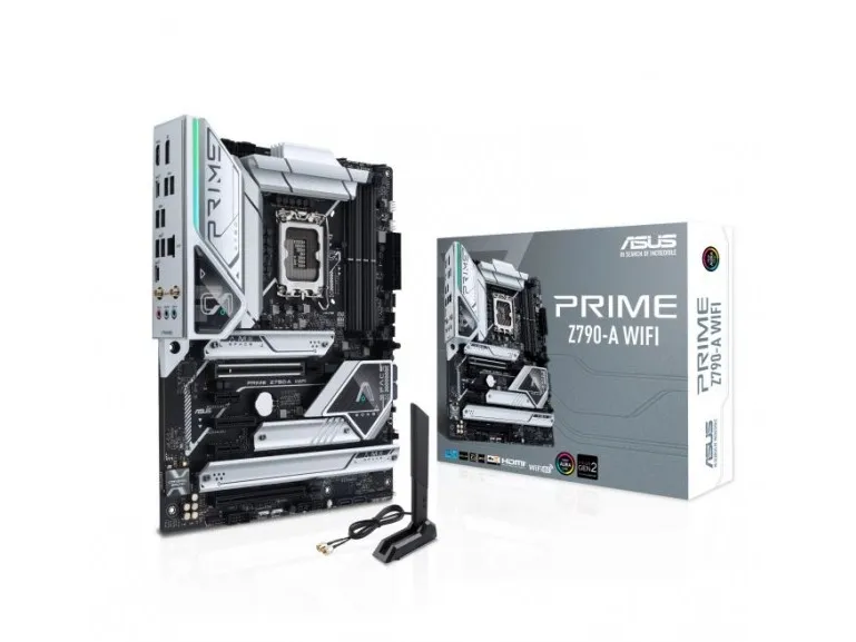 ASUS Prime Z790-P WIFI - Bundkort - ATX - LGA1700 sokkel - Z790 Chipset - USB-C 3.2 Gen 2x2, USB 3.2 Gen 1, USB 3.2 Gen 2, USB-C Gen2 - 2.5 Gigabit LAN, Wi-Fi 6, Bluetooth - onboard grafik (CPU påkrævet) - HD Audio (8-kanaler)