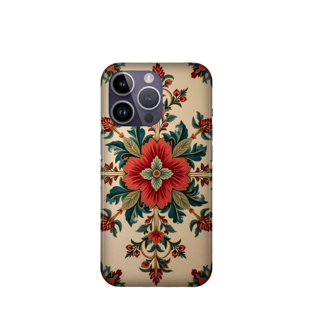 iPhone 14 Pro Kunststoff Hülle Blüte des Orients - Orange