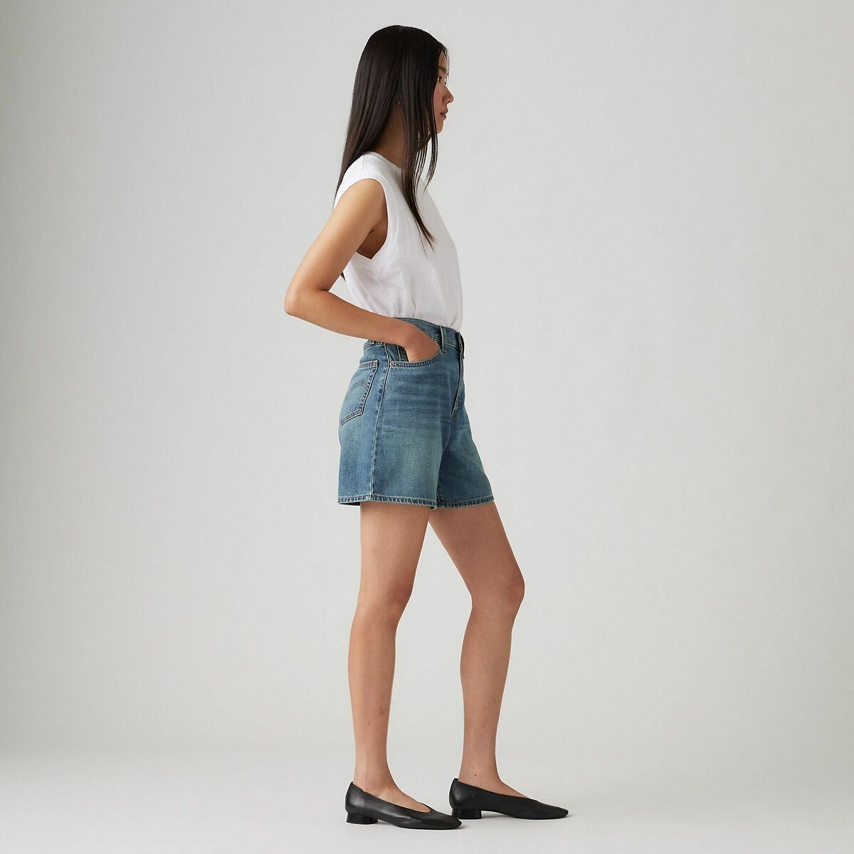 LEVI'S<br>Shorts folgados de cintura alta em mistura de linho