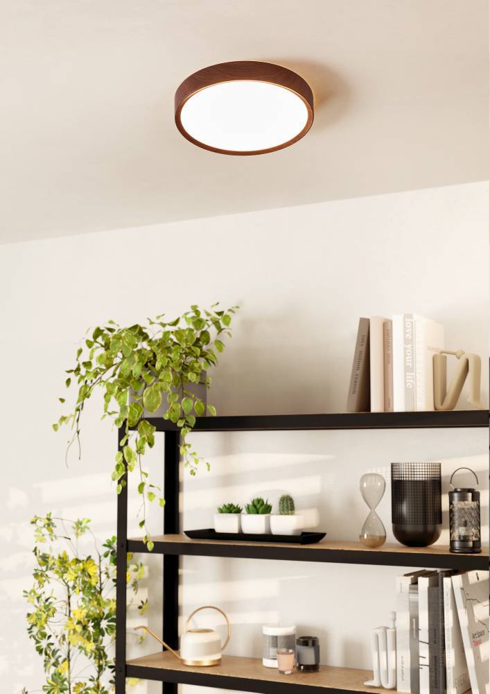 EGLO Musurita Plafondlamp - LED - Ã 34 cm - Bruin