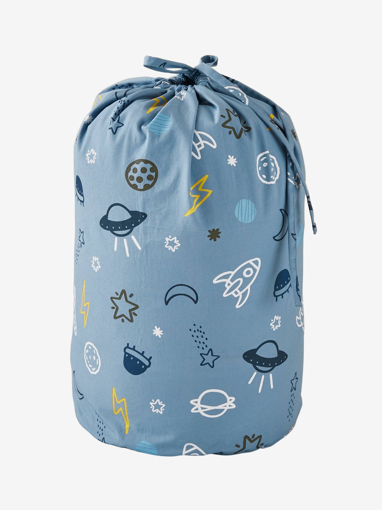 Saco de dormir Cosmos personalizável, tamanho médio, estampa azul.