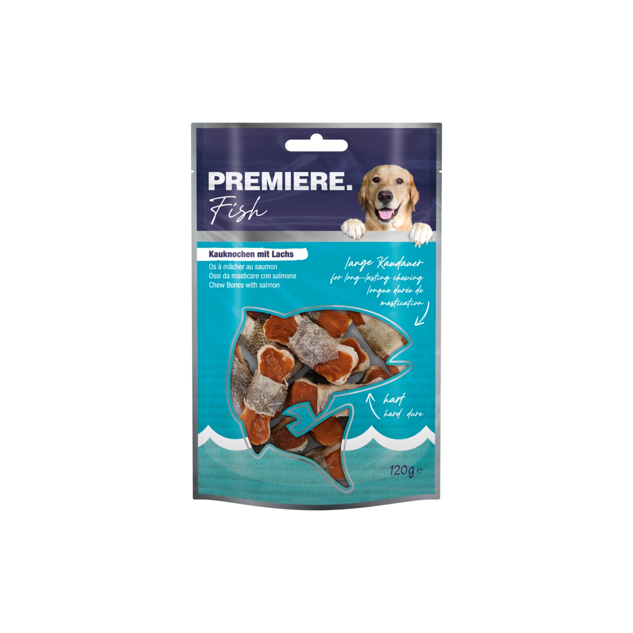 PREMIERE Kauknochen mit Lachs 12 Stück, 120 g