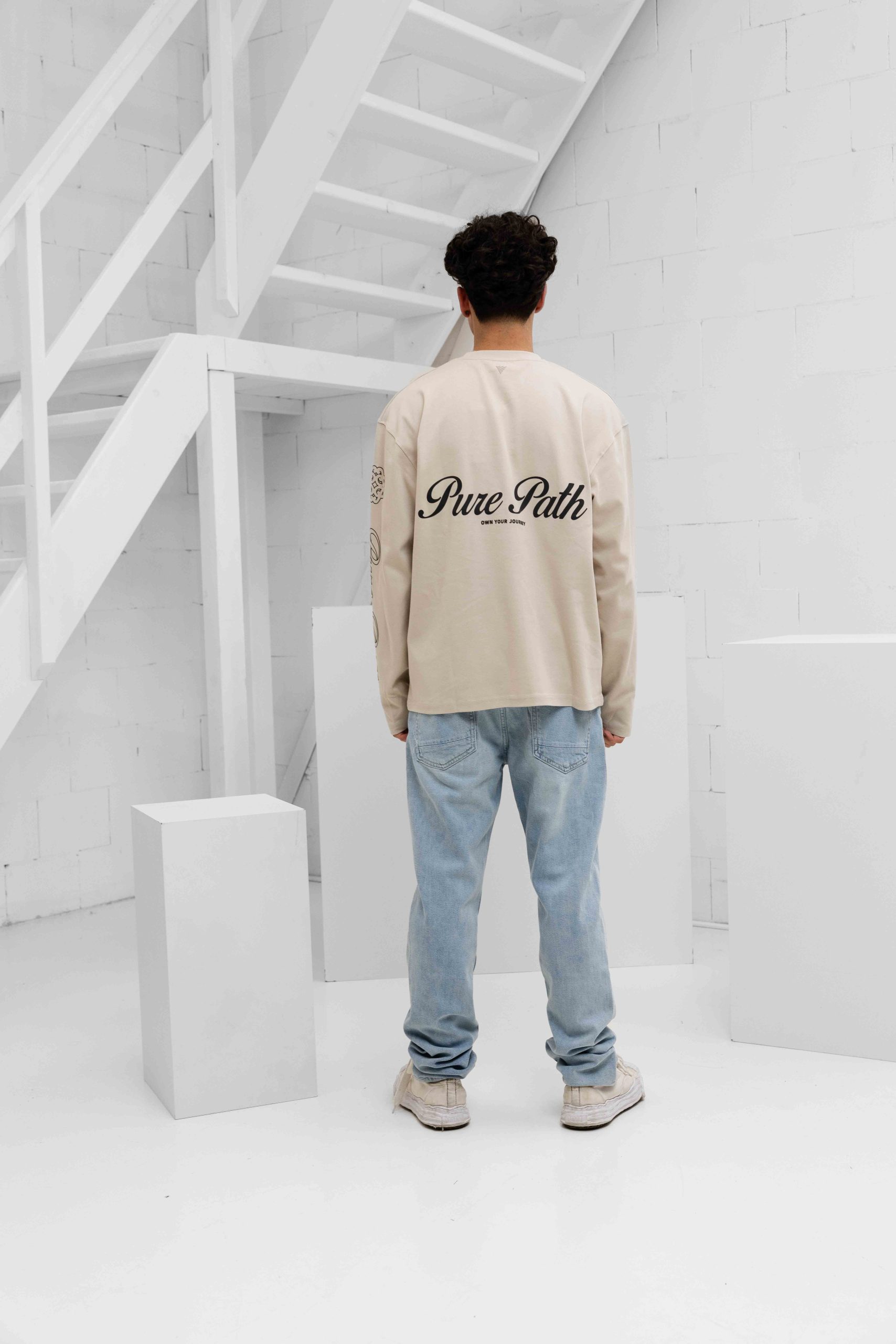 Pure Path Essence Of Life Longsleeve T-Shirt Heren Beige