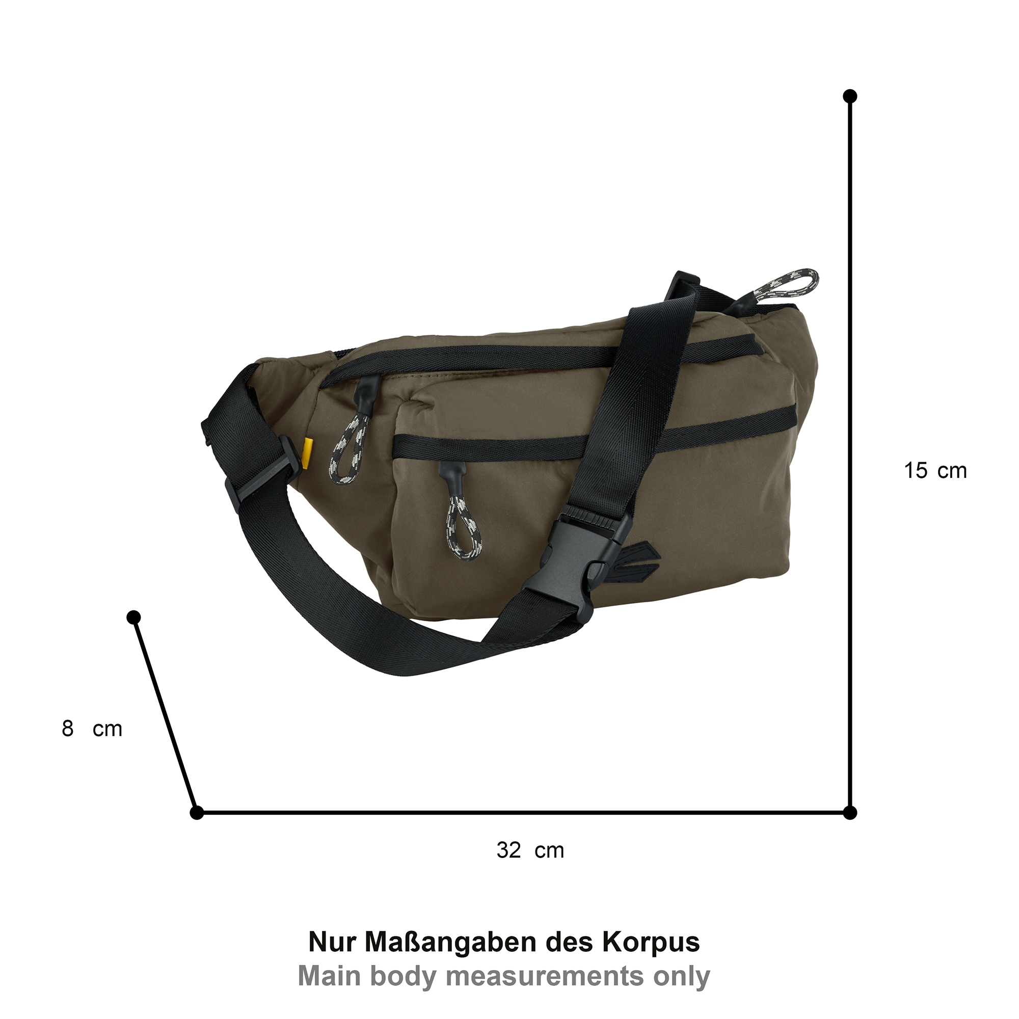 camel active Bauchtasche »Terra« aus recyceltem Nylon und voluminös aufgesetzten Taschen