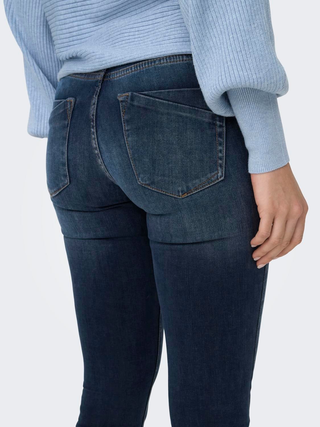 ONLBLUSH Mittlere Taille Skinny Fit Jeans Blue Black Denim