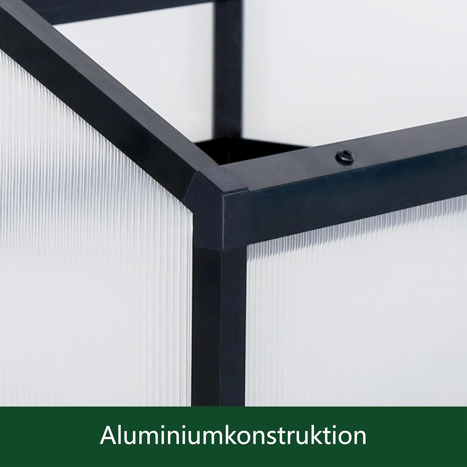 Alu Mini-Gewächshaus Frühbeet lichtdurchlässig Tomatenhaus Pflanzenhaus Treibhaus Pflanzbeet 117x97X53cm (Schwarz)