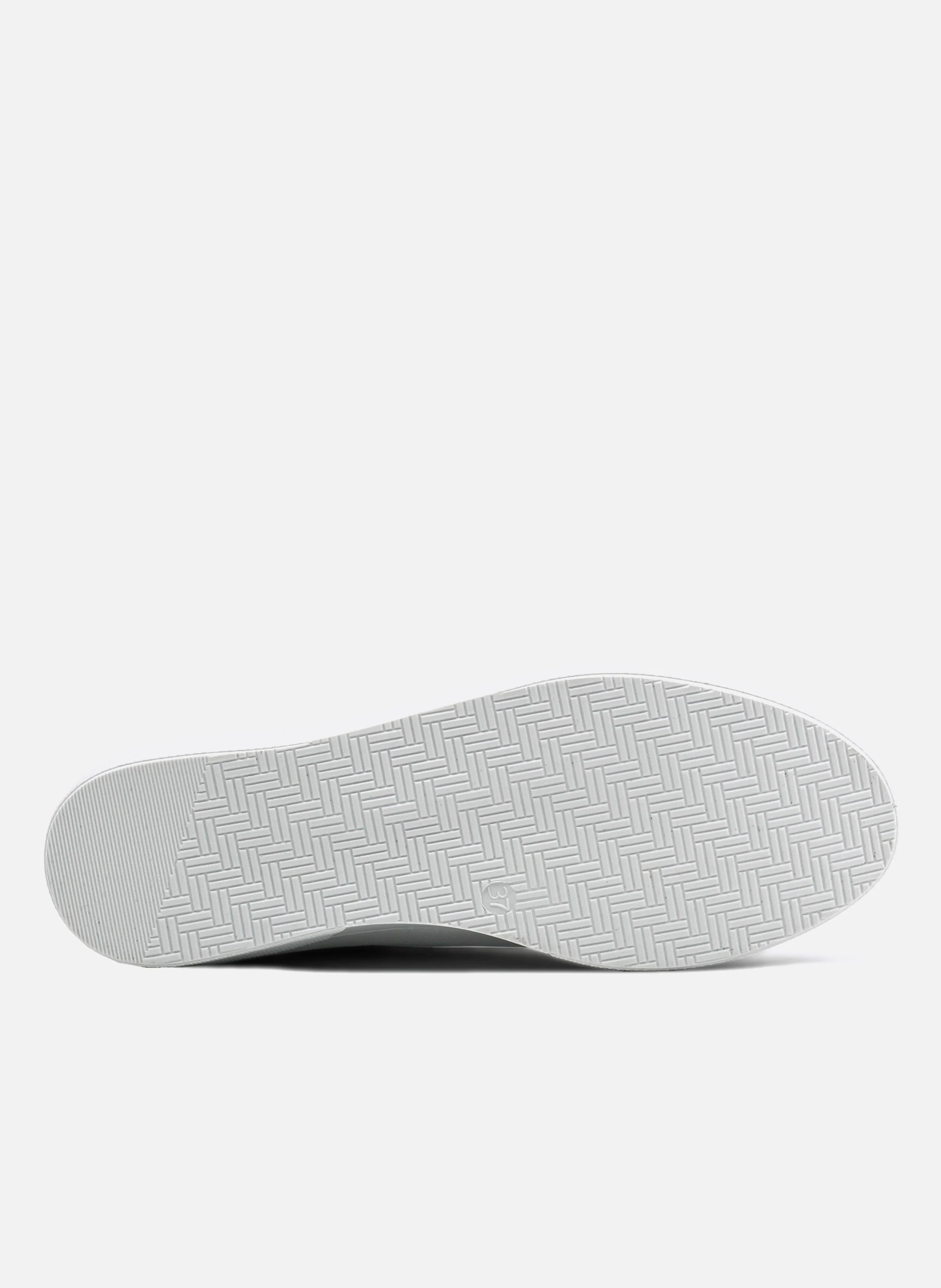 Baskets à scratch cuir lisse | Blanc