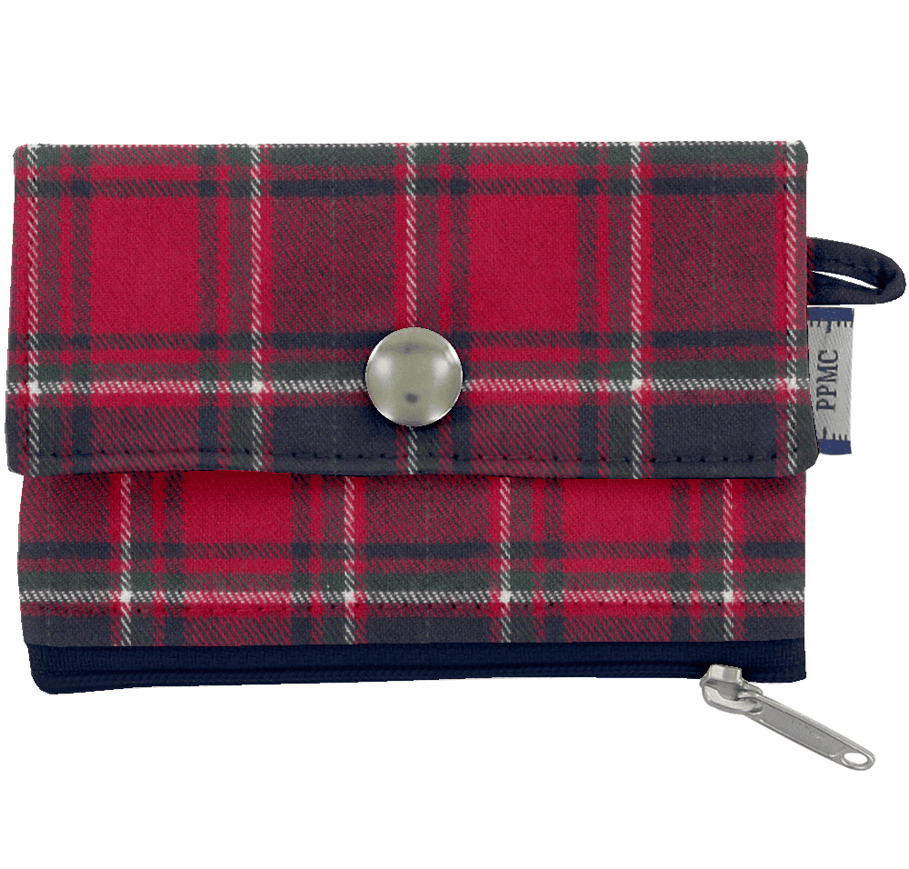 Mini Pochette Porte-Monnaie Tartan Rouge