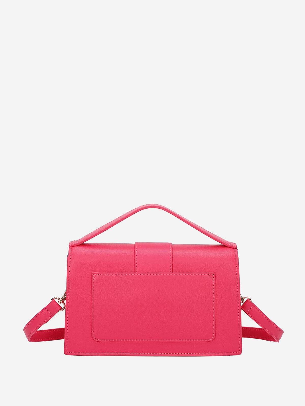 Mini sac rectangle à fermoir doré- Fuchsia