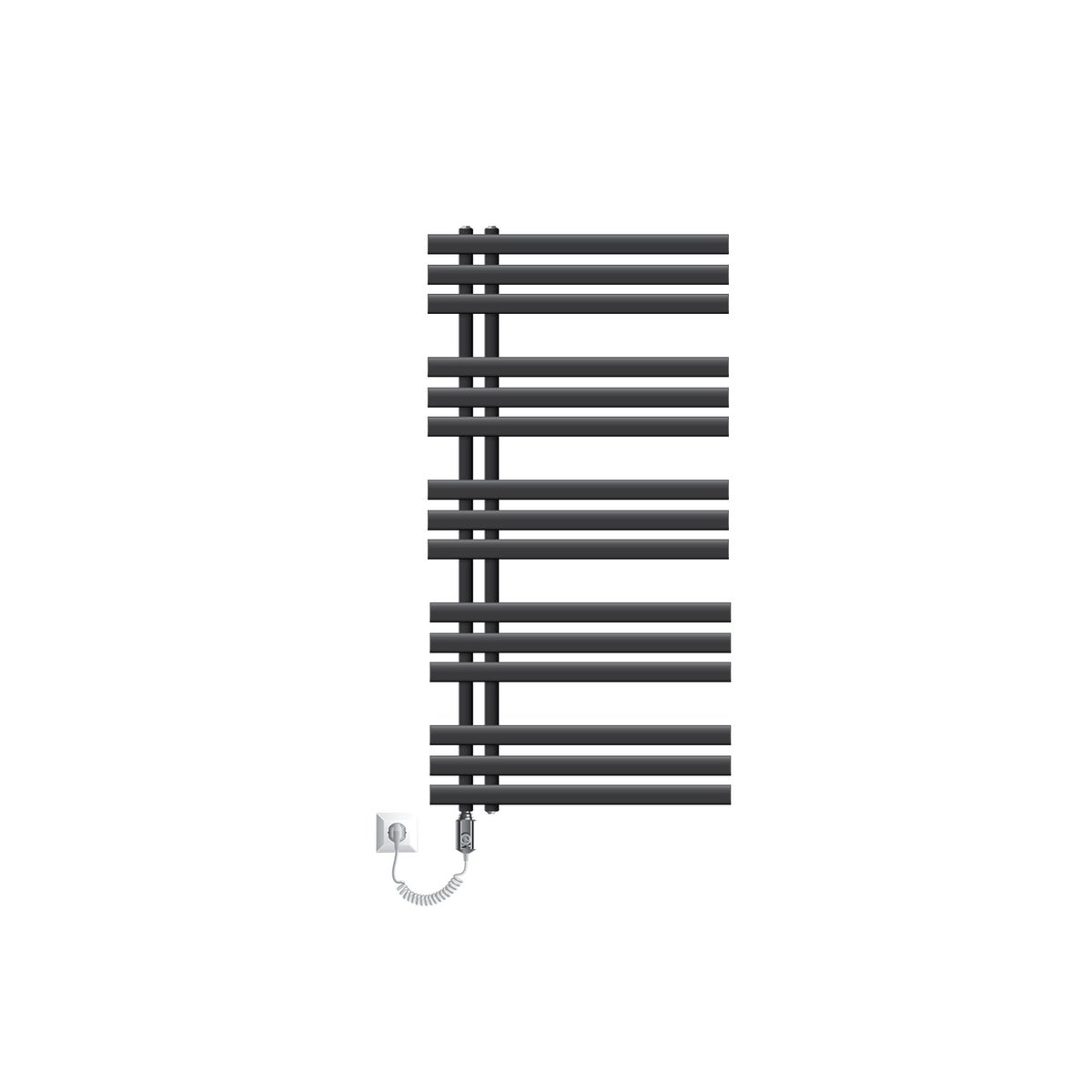 ECD Germany Iron EM Design Elektrische Badkamerradiator met Verwarmingselement 1200 W - 600 x 1200 mm - Antraciet - Designradiator Paneelradiator Handdoekwarmer Handdoekdroger