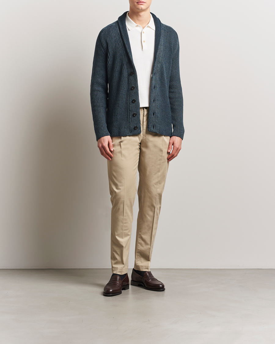 Boglioli Shawl Collar Cardigan Navy