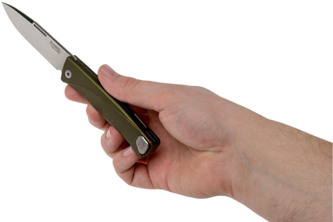 LionSteel Thrill green aluminum integral slipjoint zakmes