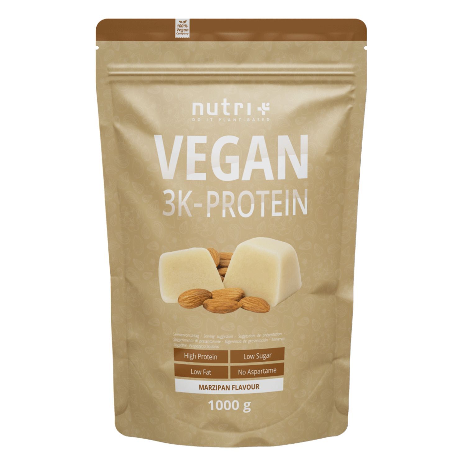 Nutri+ Veganes Proteinpulver 3k - Eiweiß Protein Pulver 1kg
