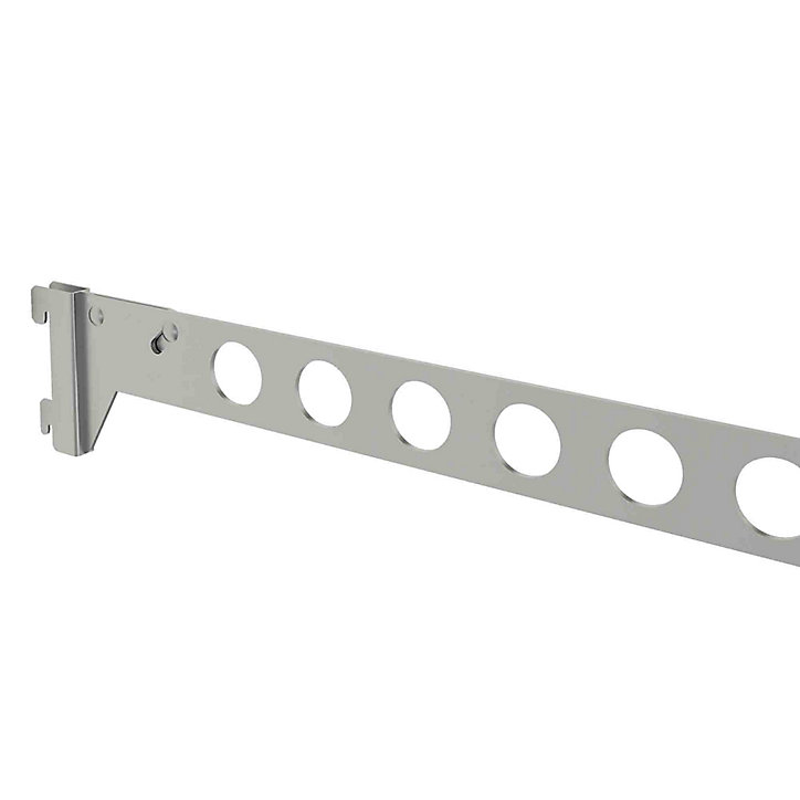 Support pour cintres fixe en acier thermo-laqué gris L. 66 cm