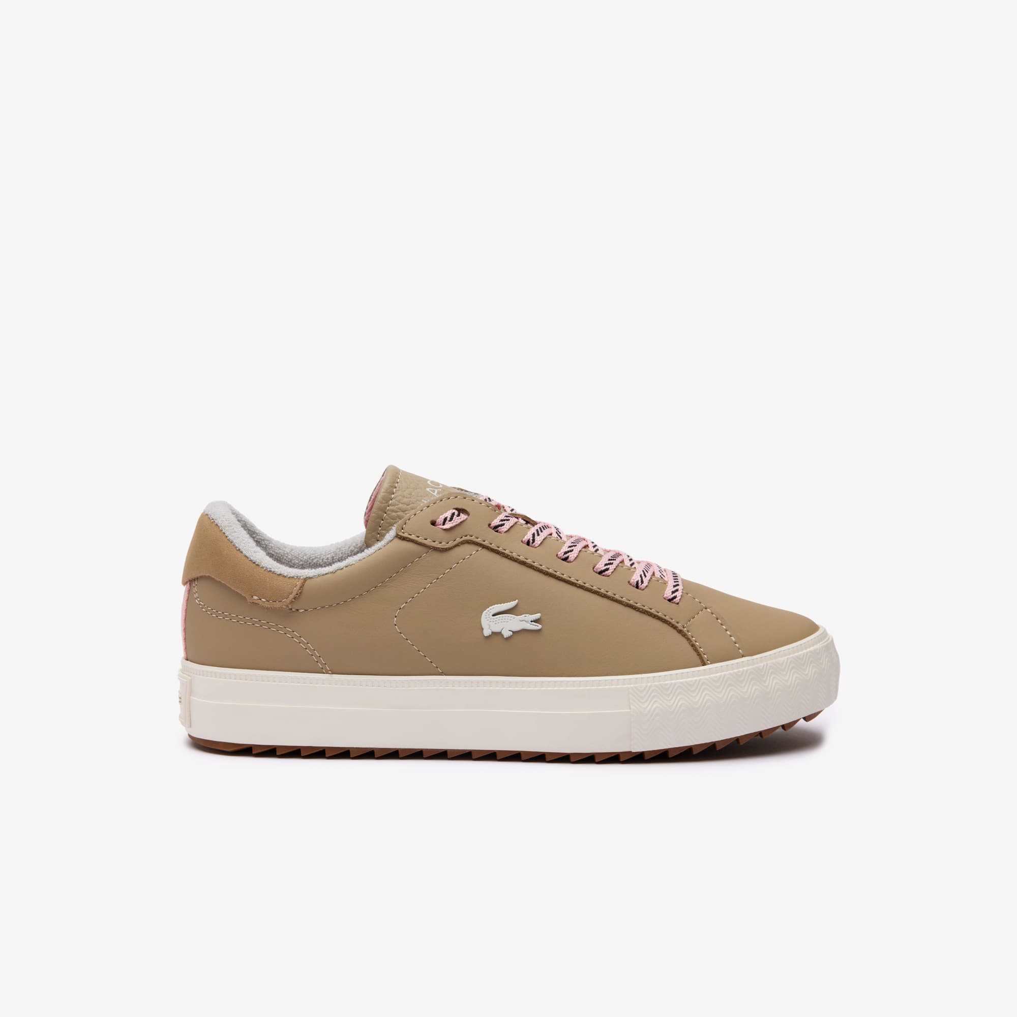 Sneakers Outdoor Powercourt Winter femme en cuir Outdoor - Beige - Lacoste - Femme