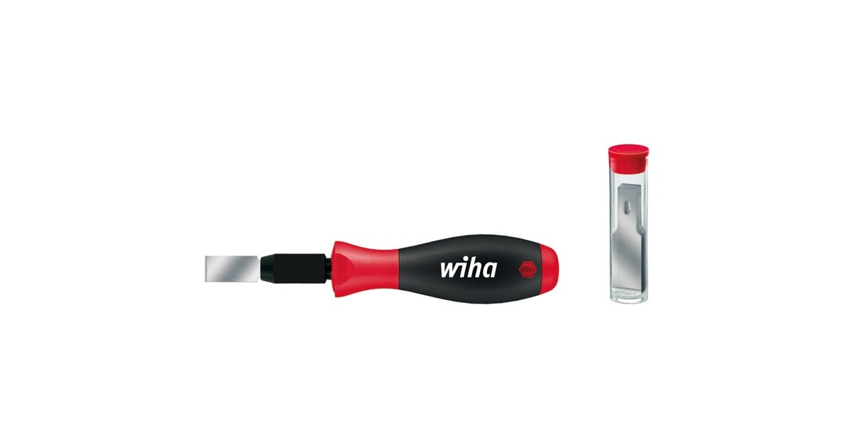 WihaUniverseelschraperset SoftFinish  (Zwart/rood, incl. 10 reservemessen)
