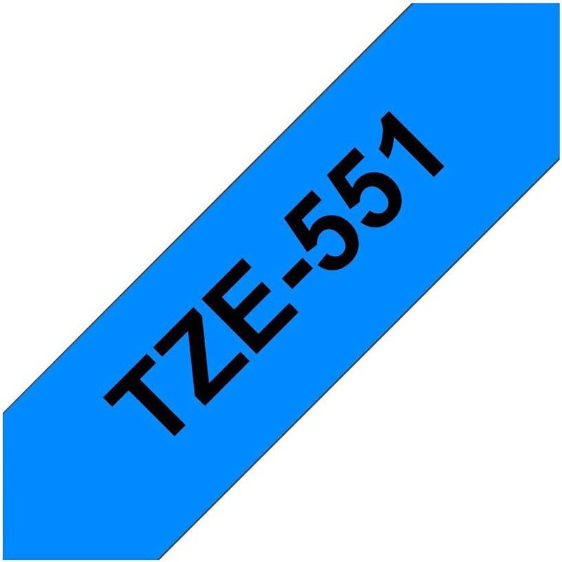 Ruban laminé Brother 24 mm TZE 551 bleu écriture noire