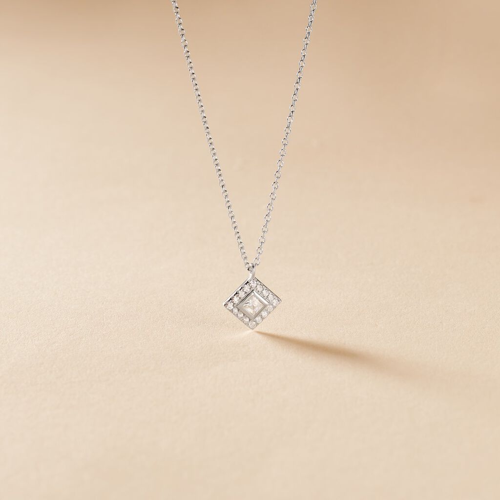 Collier Ysambre Argent Blanc Oxyde De Zirconium