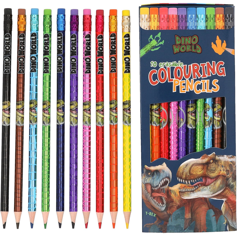 Køb Dino World Erasable Farveblyanter