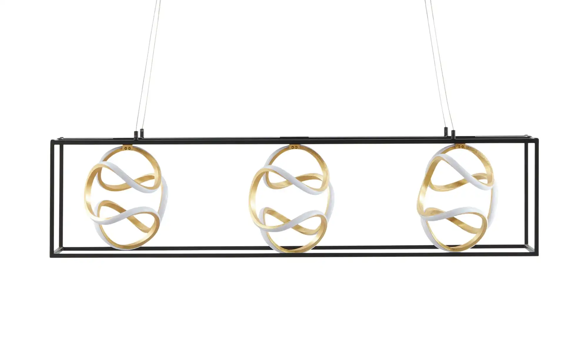 Fischer-Honsel LED-Pendelleuchte, schwarz/blattgold-optik