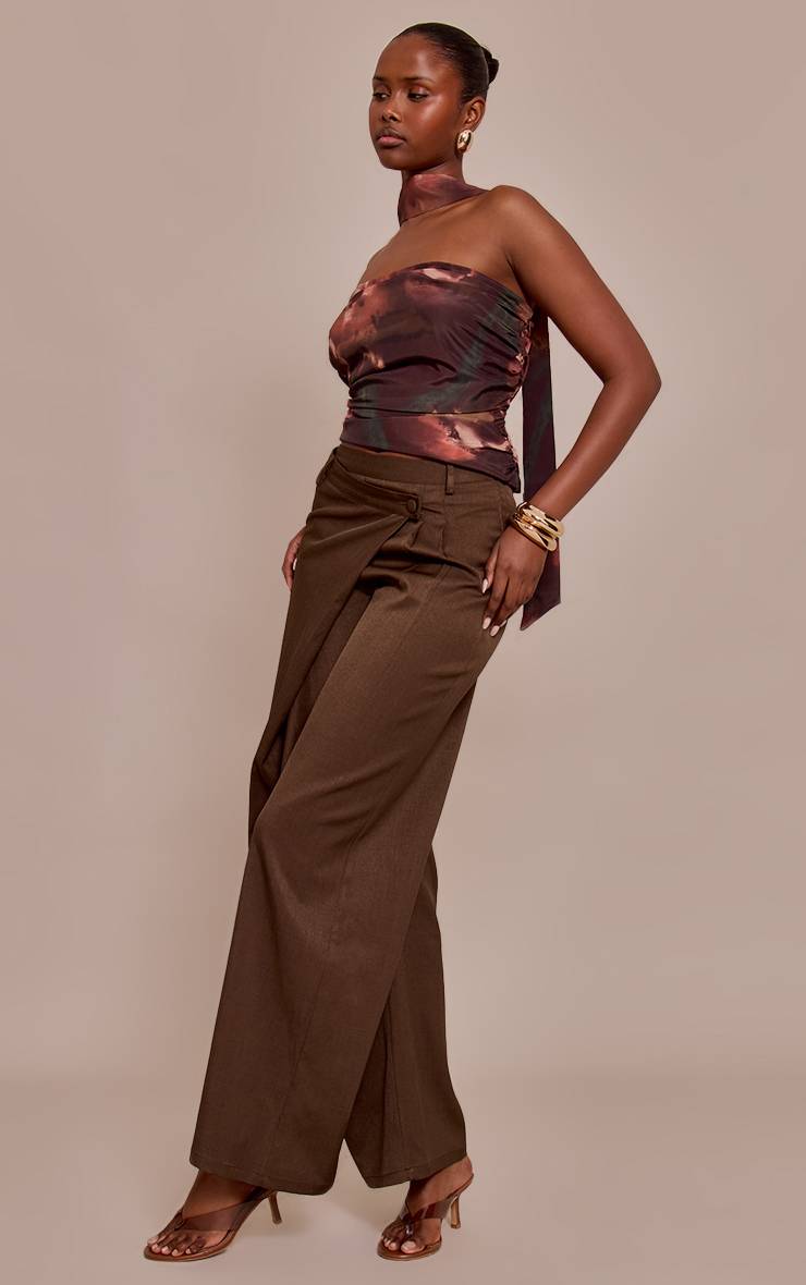 Multicolore Top Bandeau En Mousseline Avec Détail Foulard