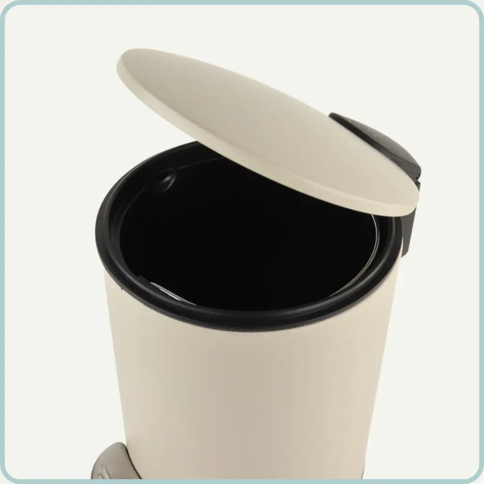 Nordix Pedaalemmer 3 Liter Badkamer Toilet Beige Metaal