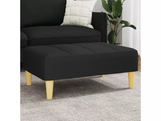 Repose-pied noir 77x55x31 cm tissu
